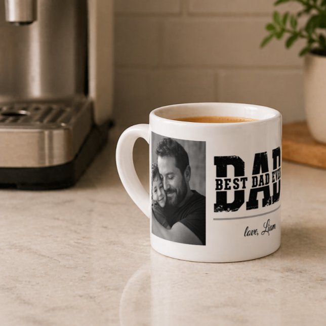 Modern Photo Collage  Best Dad Ever Espresso Mug (Creator Uploaded)