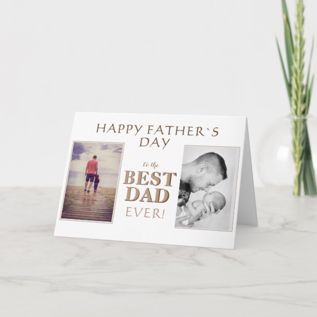 Modern Photo Collage Best Dad Ever Father`s day Card (Front)