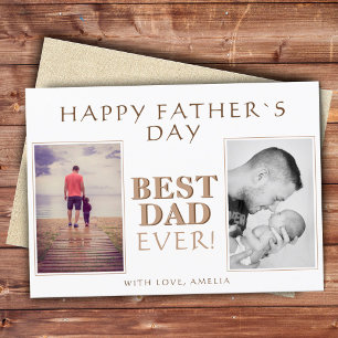 Modern Photo Collage Best Dad Ever Father`s Day Card