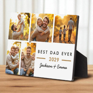 Modern Photo Collage Best Dad Ever Father's Day Plaque