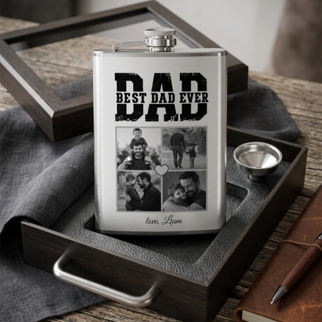 Modern Photo Collage Best Dad Ever - Flask (Creator Uploaded)