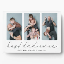 Modern Photo Collage Best Dad Ever Keepsake Plaque
