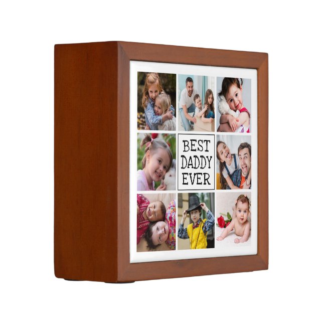 Modern Photo Collage | Best Daddy Ever Desk Organizer (Left)