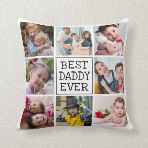 Modern Photo Collage     Best Daddy Ever Throw Pillow