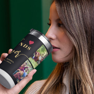 Modern photo collage best friends forever custom insulated tumbler