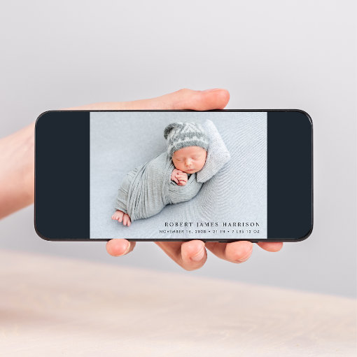 Modern Photo Collage Birth Announcement Zazzle