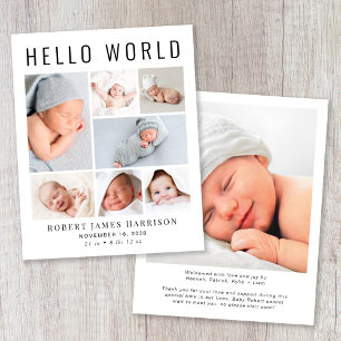 Modern Photo Collage Birth Announcement