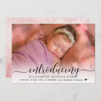 Modern Photo Collage Birth Announcement Card