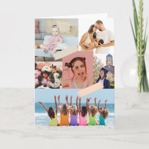 Modern photo collage birthday card