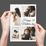 Modern Photo collage | Black And White Mothers Day Holiday Card<br><div class="desc">Send your mom this modern photo mothers day card, featuring a greeting 'HAPPY MOTHERS DAY' and your favorite 4 photograph and on the reverse type your own message or write your own. All text font styles, size and colors can be changed by clicking on the customize further link after personalizing....</div>