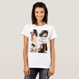 Modern Photo collage | Black And White Mothers Day T-Shirt | Zazzle
