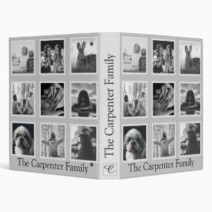 Modern photo collage black & white Binder