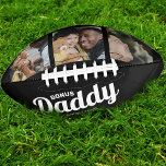 Modern Photo Collage | Bonus daddy Football<br><div class="desc">Fathers day gift for all the dads, daddys, step dads, bonus dads and dog dads! This unique gift will be a treasure they will keep forever. Featuring 3 of your favorite photos and the template text 'BONUS DAD' followed by the child/childrens names. All font styles, sizes and colors can be...</div>