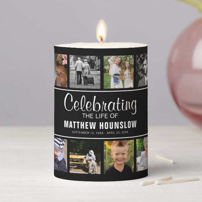 Modern Photo Collage | Celebrating the Life Of Pillar Candle (In Situ)