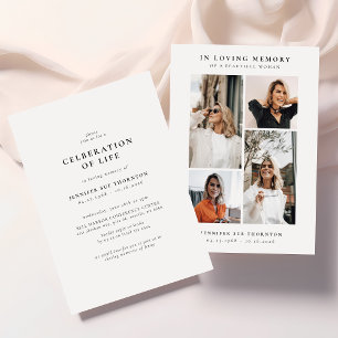 Modern Photo Collage Celebration of Life Invitation
