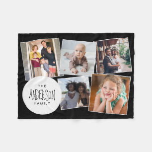 Modern Photo Collage Chic Family Friends Keepsake Fleece Blanket