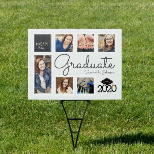 Modern Photo Collage Class of Any Year Graduation Sign
