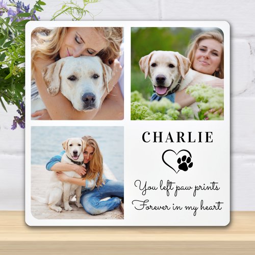 Modern Photo Collage Custom Pet Dog Memorial Plaque