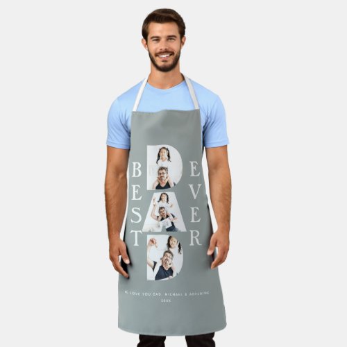 Modern Photo Collage Dad Typography Simple Apron