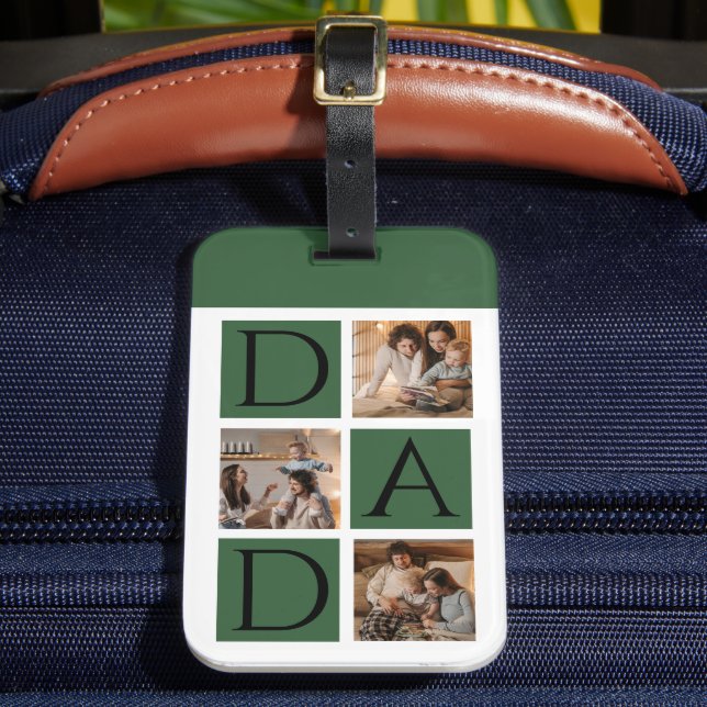 Modern Photo Collage “Daddy” Luggage Tag (Front Insitu 2)