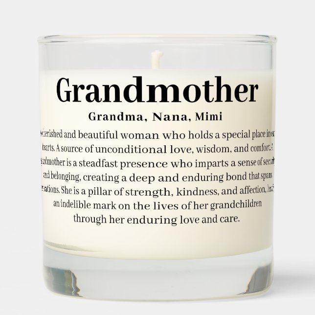 Modern Photo Collage Definition of a Grandmother Scented Candle (Front)