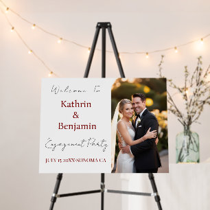 Modern Photo Collage Engagement Party Welcome Foam Board