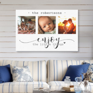 Modern Photo Collage Enjoy the Little Things Canvas Print