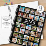 Modern Photo Collage Family Black Planner<br><div class="desc">Include 32 of your favorite photos to create a fun photo collage on the cover of your family annual planner. All text is editable to change as desired. Select from various fonts and background colors to create a unique look. PHOTO TIP: For fastest/best results, choose a photo with the subject...</div>