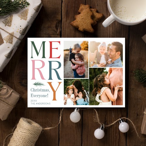 Modern Photo Collage Family Christmas Holiday
