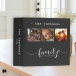 Modern Photo Collage Family Is Everything Photo 3 Ring Binder<br><div class="desc">This photo collage photo album binder features a beautiful three-frame photo collage showcasing cherished memories, adorned with the heartfelt message, "Family is Everything" on the front. The back displays six more personal photos. The elegant black and white design, combined with exquisite script and print typography, creates a sophisticated and unique...</div>
