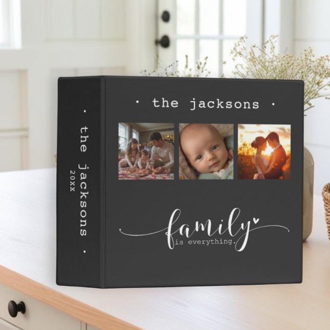 Modern Photo Collage Family Is Everything Photo 3 Ring Binder (Modern Photo Collage Family Is Everything Photo 3 Ring Binder)