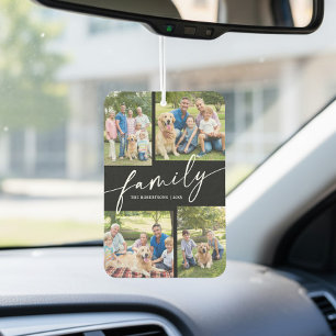 Modern Photo Collage Family Script Custom Air Freshener