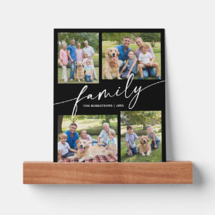 Modern Photo Collage Family Script Keepsake Picture Ledge