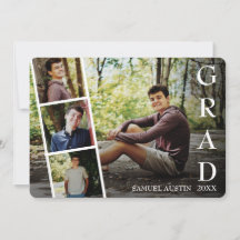 Modern Photo Collage Film Strip Graduation Announ