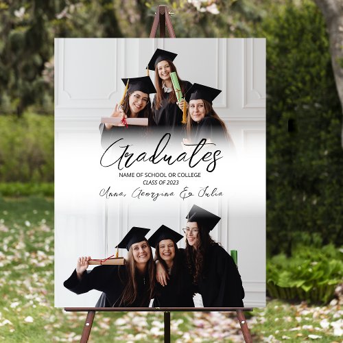 Modern Photo Collage Friends Graduation Party Foam Board