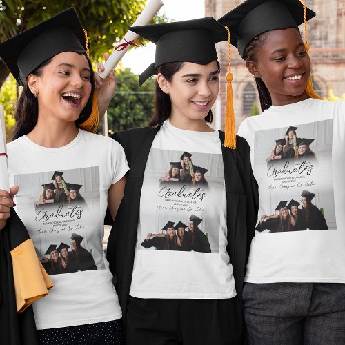 Modern Photo Collage Friends Graduation T_Shirt