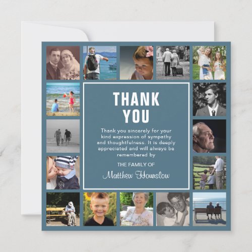 Modern Photo Collage Funeral Sympathy Thank You Card