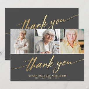 Modern Photo Collage Funeral Thank You Card