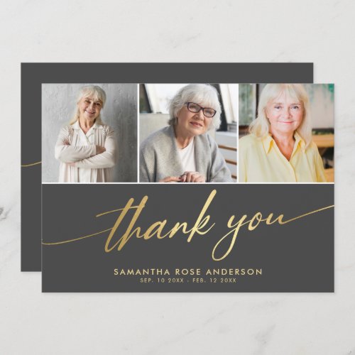 Modern Photo Collage Funeral Thank You Card