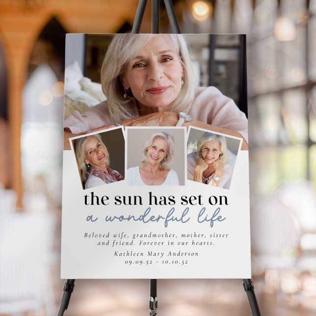 Modern Photo Collage Funeral Welcome Sign (Creator Uploaded)