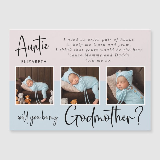 Modern Photo Collage Godmother Proposal  (Front)