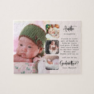 Modern Photo Collage Godmother Proposal Jigsaw Puzzle