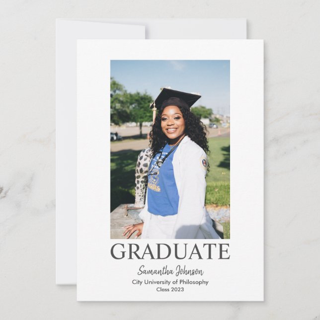 Modern Photo Collage Graduation Announcement (Front)