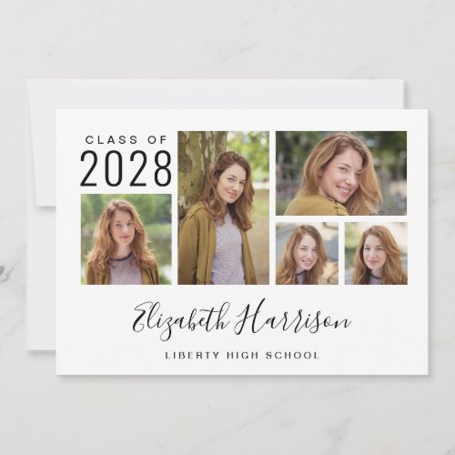 Modern Photo Collage Graduation Announcement