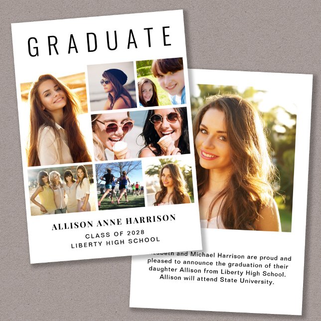 Modern Photo Collage Graduation Announcement (Creator Uploaded)