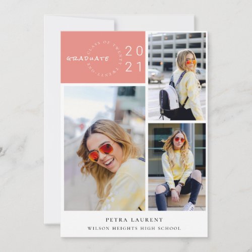 Modern Photo Collage Graduation Invitation