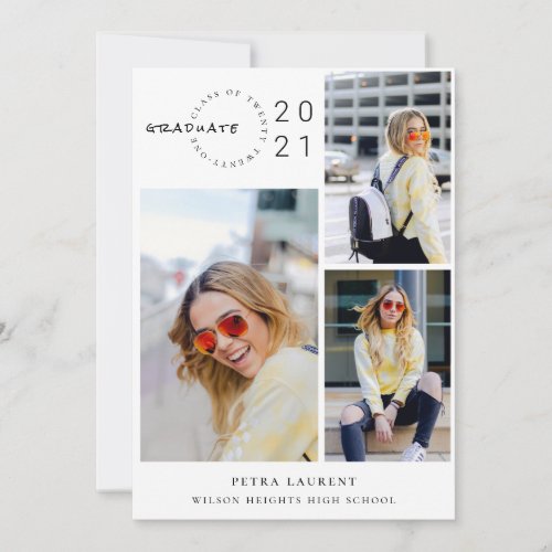 Modern Photo Collage Graduation Invitation