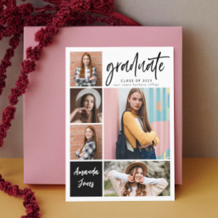 Modern Photo Collage Graduation Invitation