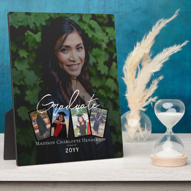 Modern Photo Collage Graduation Keepsake Plaque (Side)