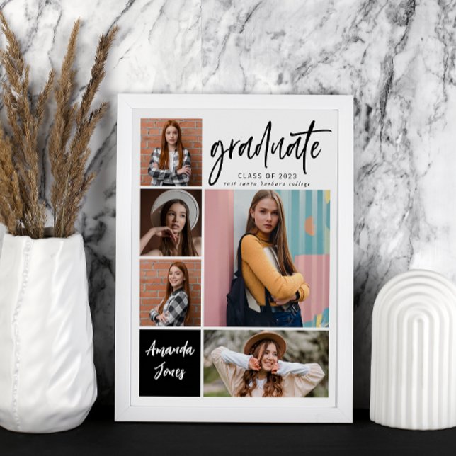 Modern Photo Collage Graduation Keepsake  Poster (Creator Uploaded)
